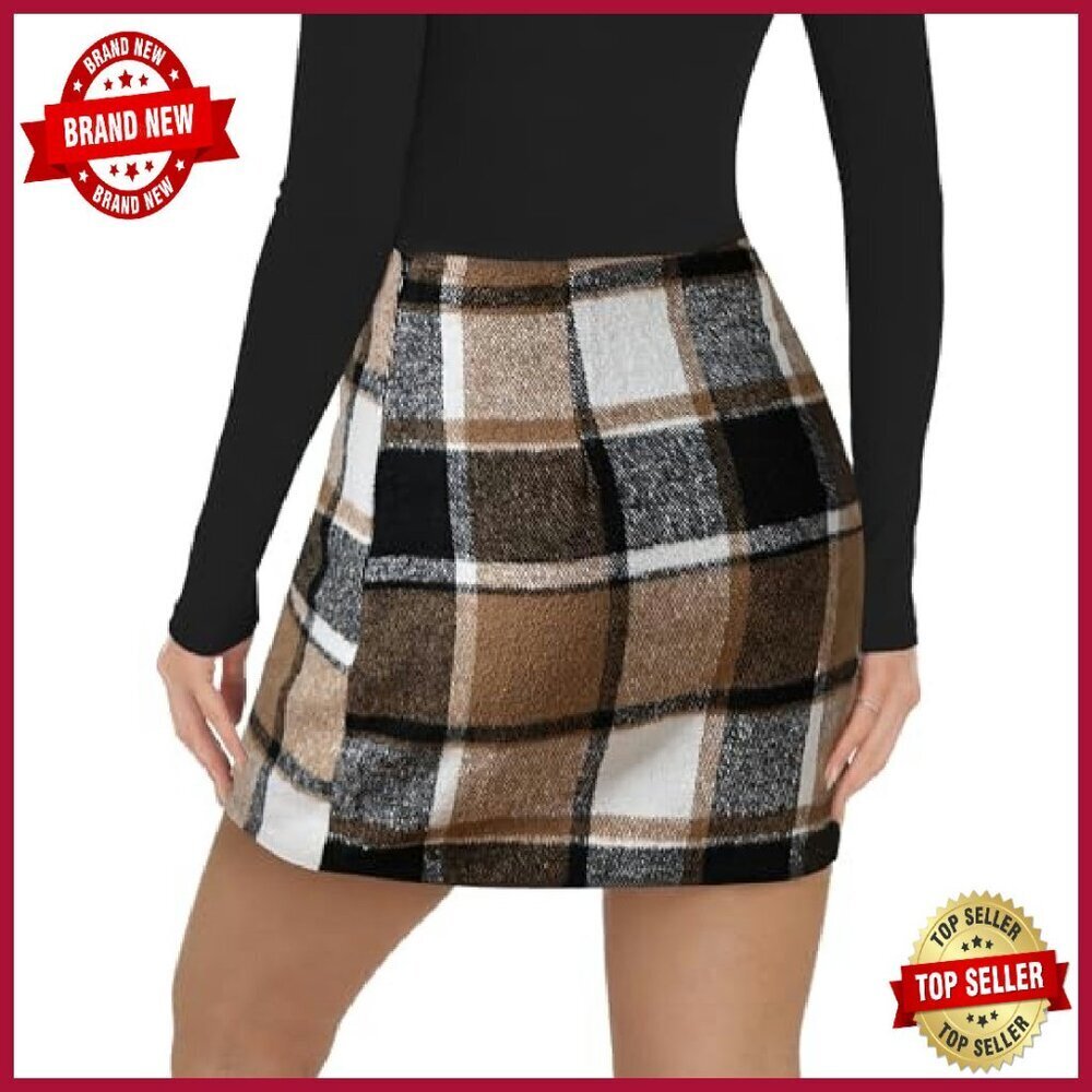 High Waist Pencil Mini Skirt Bodycon Polyester Fall Winter Trendy - Picture 4 of 8